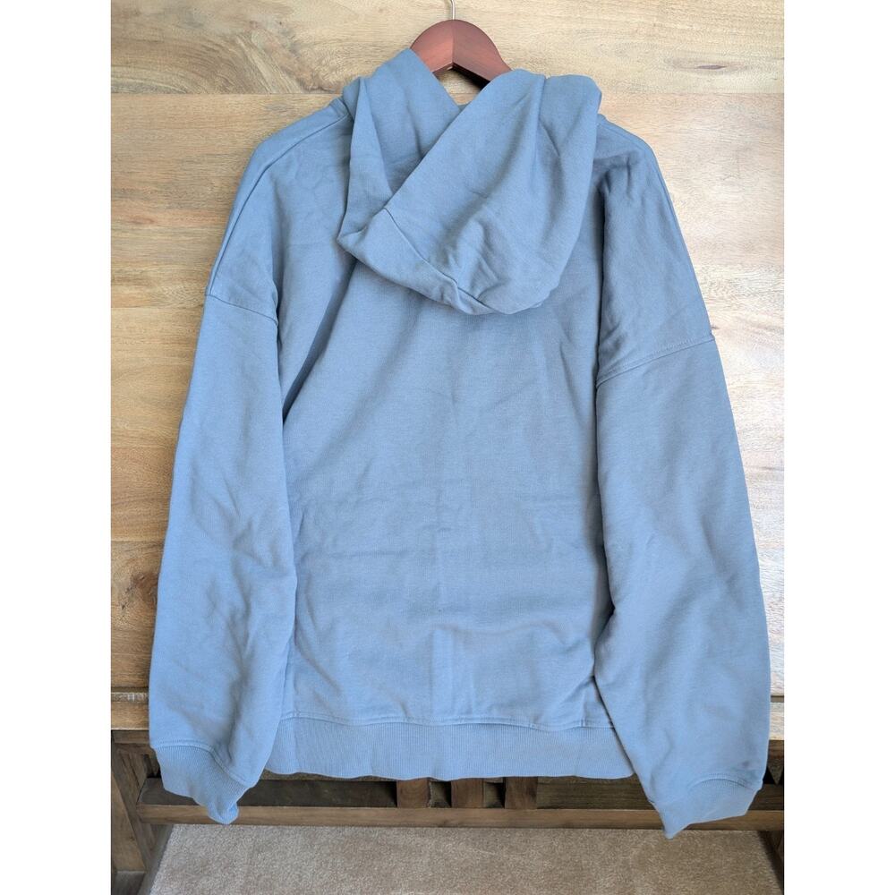 NWT Gymshark Hoodie Men XL Blue Collegiate Script Oversized Long Sleeve Full Zip - Picture 2 of 4